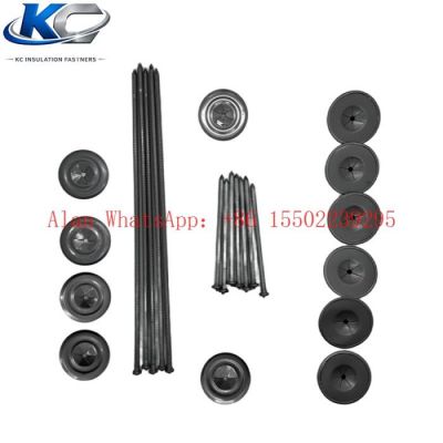 304 Stud Welder Draw Pins for Industrial and Marine Insulation Black dome cap